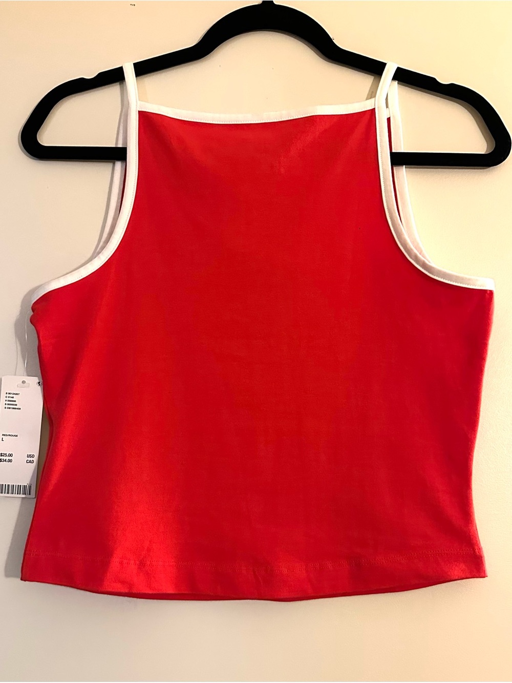 NWT BDG Urban Outfitters Romy Boatneck Cropped Tank Top in Red. Size L - Picture 5 of 10